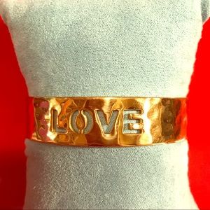 Rustic Cuff gold cuff “love”
